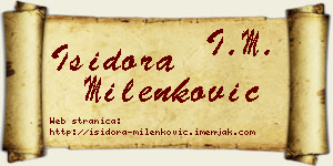 Isidora Milenković vizit kartica